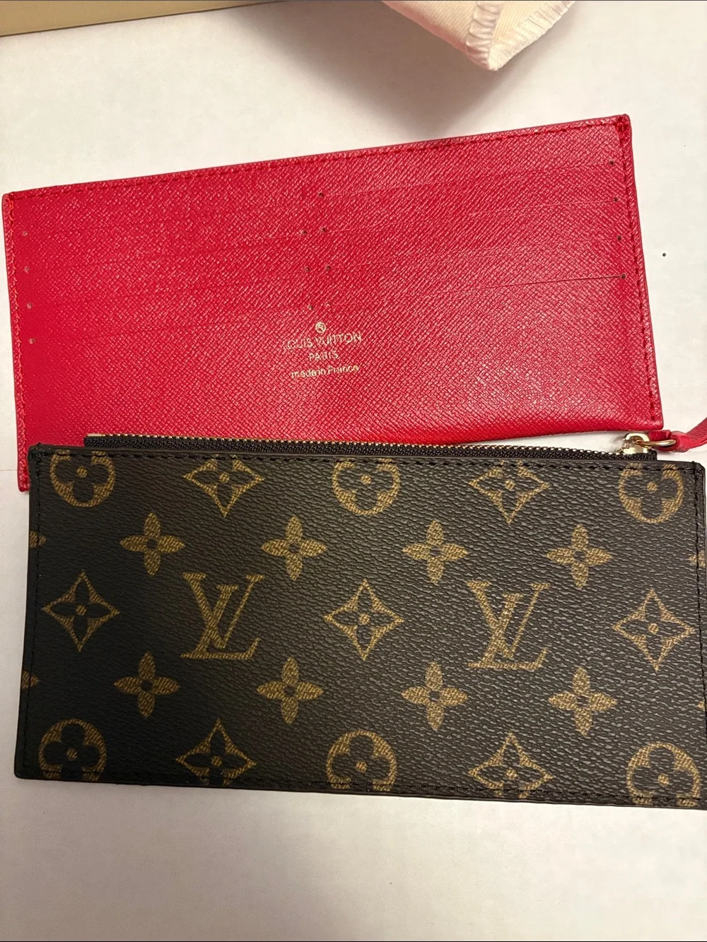 Monogram Envelope Clutch in Brown with Gold Chain
